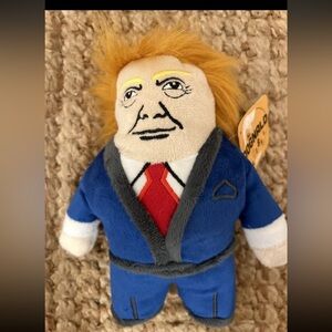 Donald Trump Bark Box Presidential Dog Toy Squeak Plush NEW